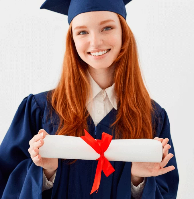 Estudiante con diploma egresada de los cursos de Inglés